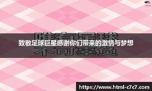 致敬足球巨星感谢你们带来的激情与梦想