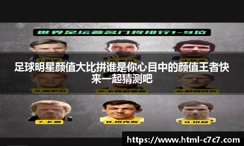 足球明星颜值大比拼谁是你心目中的颜值王者快来一起猜测吧